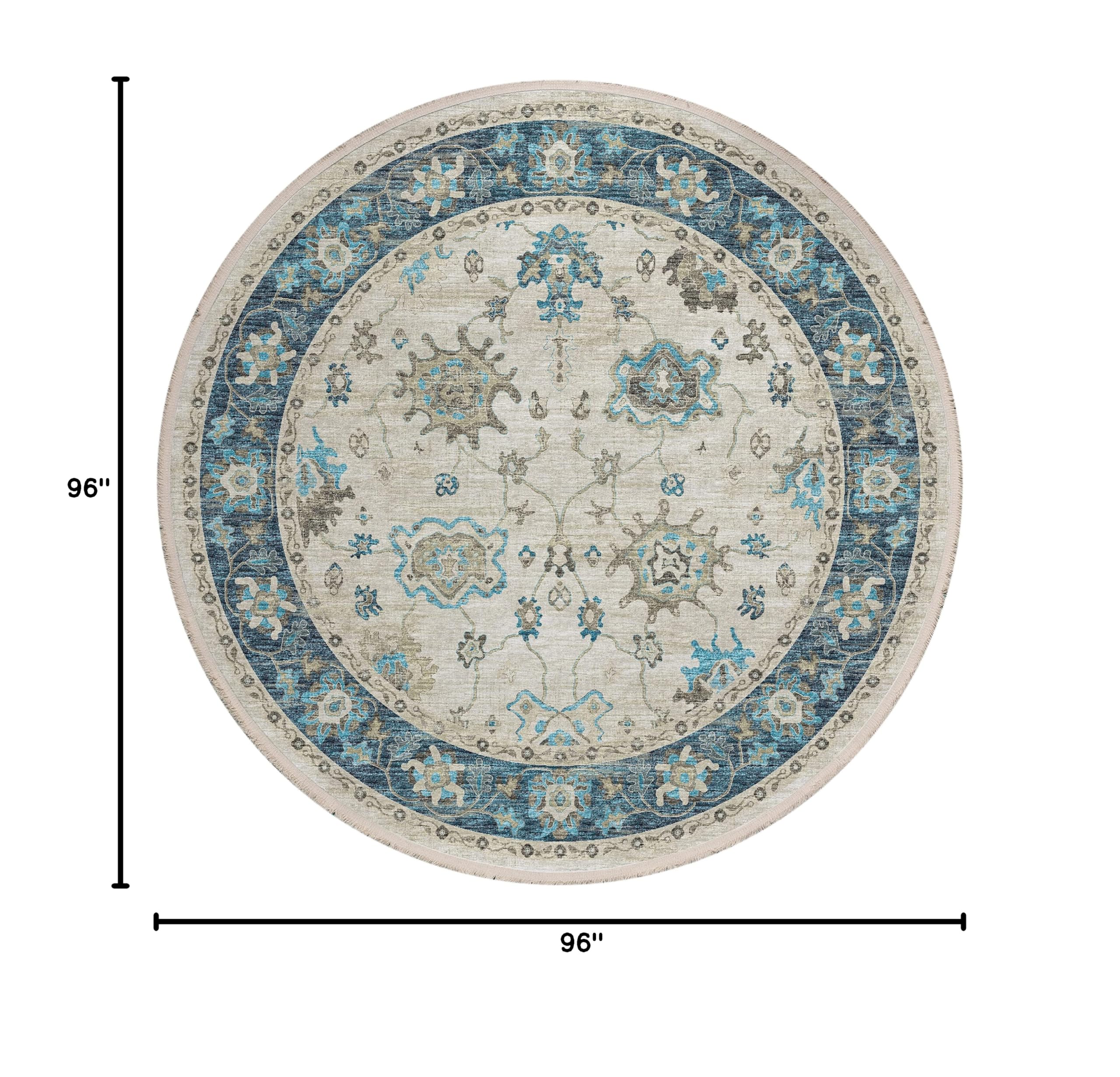 Addison Rugs Sterling AST36 Blue 8' x 8' Area Rug – Soft & Durable Indoor/Outdoor Carpet for Living Room, Bedroom, Patio, or Deck