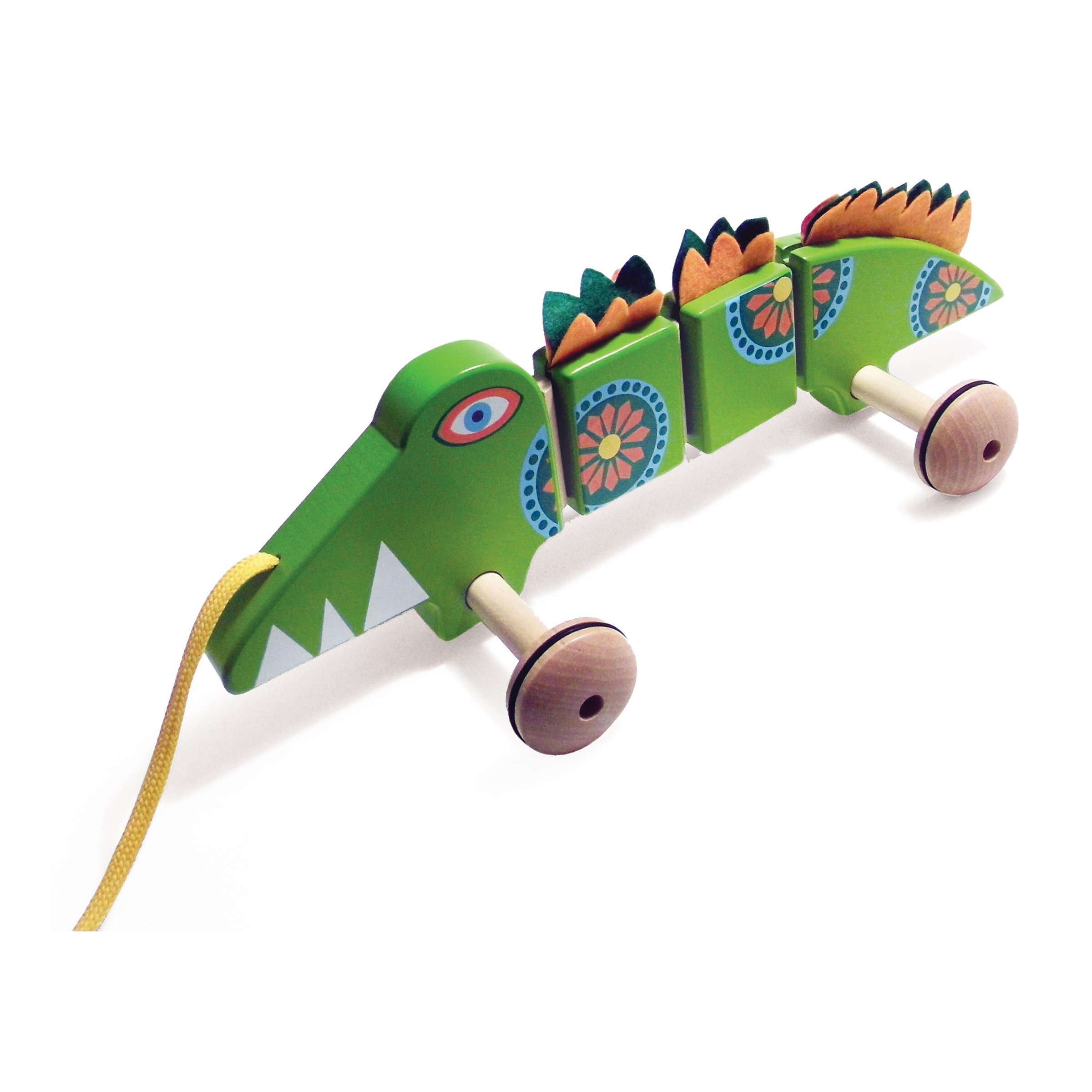 Premium Crocodile Pull-Along Wooden Toy for Toddlers - Educational Pull Toy for Kids Ages 1-3 - Durable Wooden Animal Toy for Early Learning & Playtime Fun - Perfect for Indoor Play, Outdoor Adventures & Developmental Activities