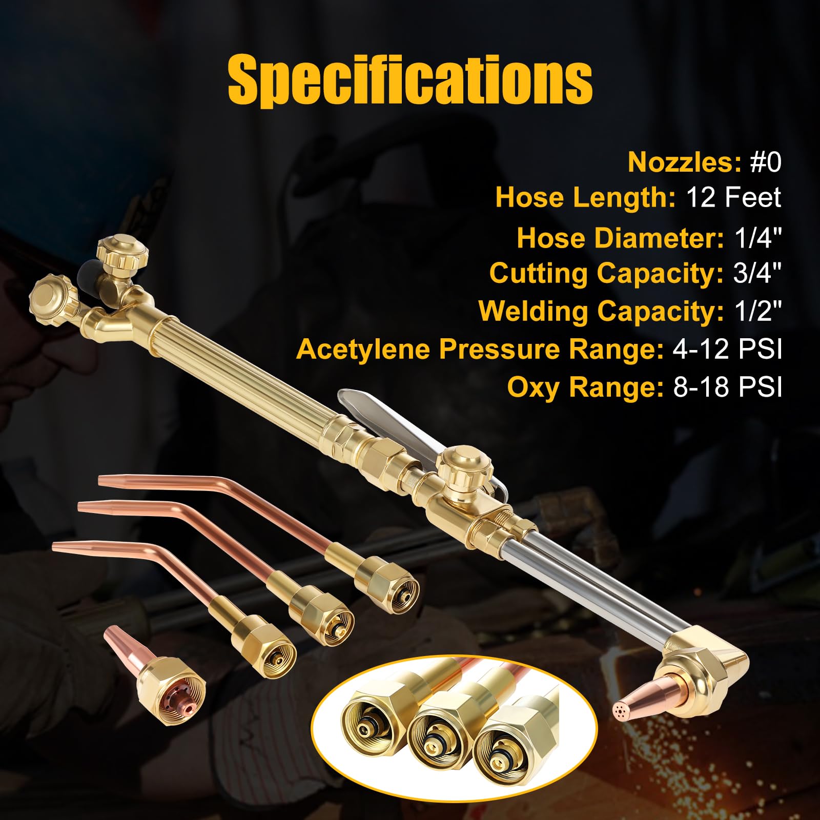 Professional Oxy Acetylene Torch Kit - Portable Gas Welding & Brazing Set with Dual Hose, Regulator Gauges & Storage Case - Ideal for Metal Cutting, Repair, and DIY Projects