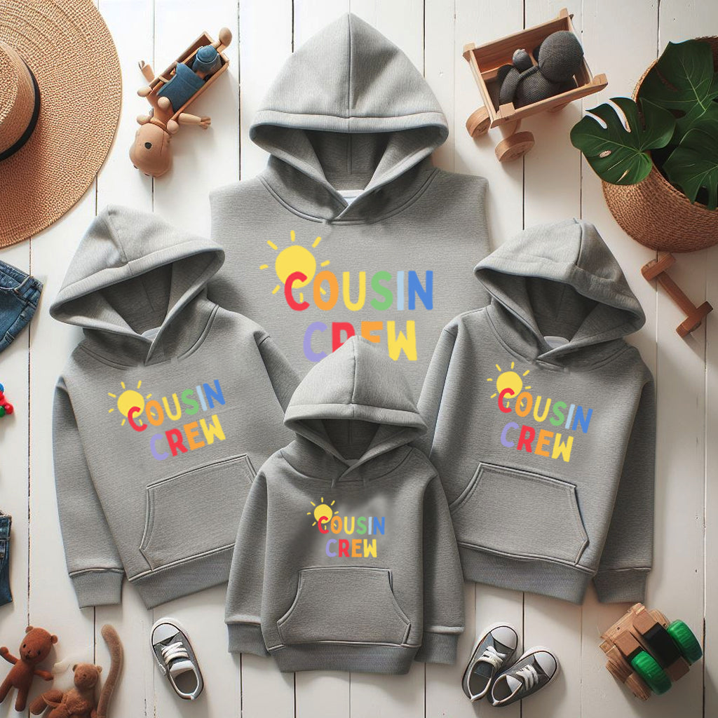 Cousin Crew Matching Grey Hoodies for Women & Men - Soft & Cozy Pullover Sweatshirts for Family Outfits, Couples, and Friends - Perfect for Casual Wear, Holidays, and Group Photos