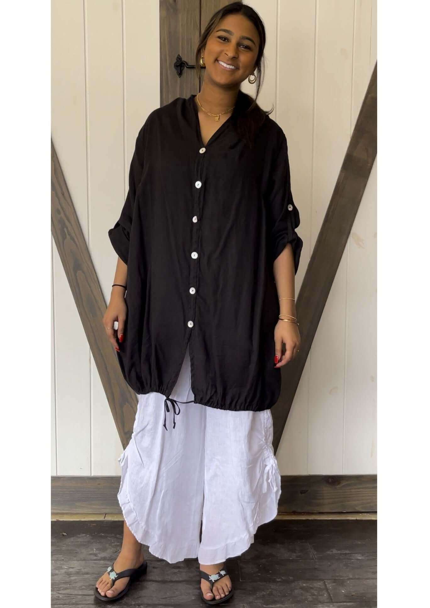 Premium Linen Button Down Spring Jacket for Women & Men - Breathable Lightweight Shirt Jacket - Made in USA - Perfect for Casual Outings, Beach Cover-Up & Spring Layering