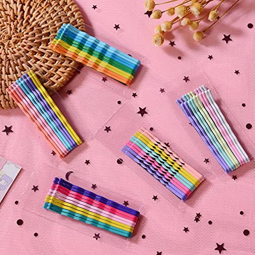 Trendy Rainbow Wavy Bobby Pins for Women - 10PCS Colorful Hair Clips for Girls & Women - Perfect for Parties, Weddings, and Everyday Hairstyling