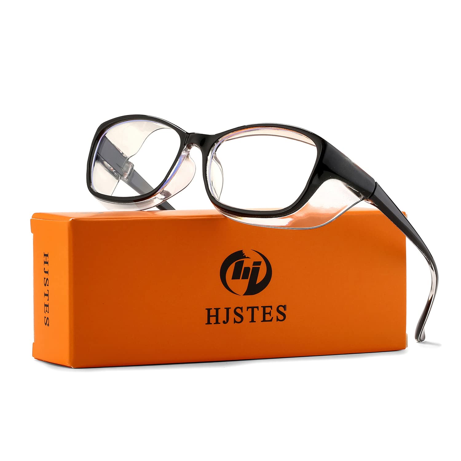 HJSTES Safety Glasses for Women - Anti Fog, Blue Light Blocking, Clear Frame Protective Goggles for Nurses, Lab Work & Computer Use
