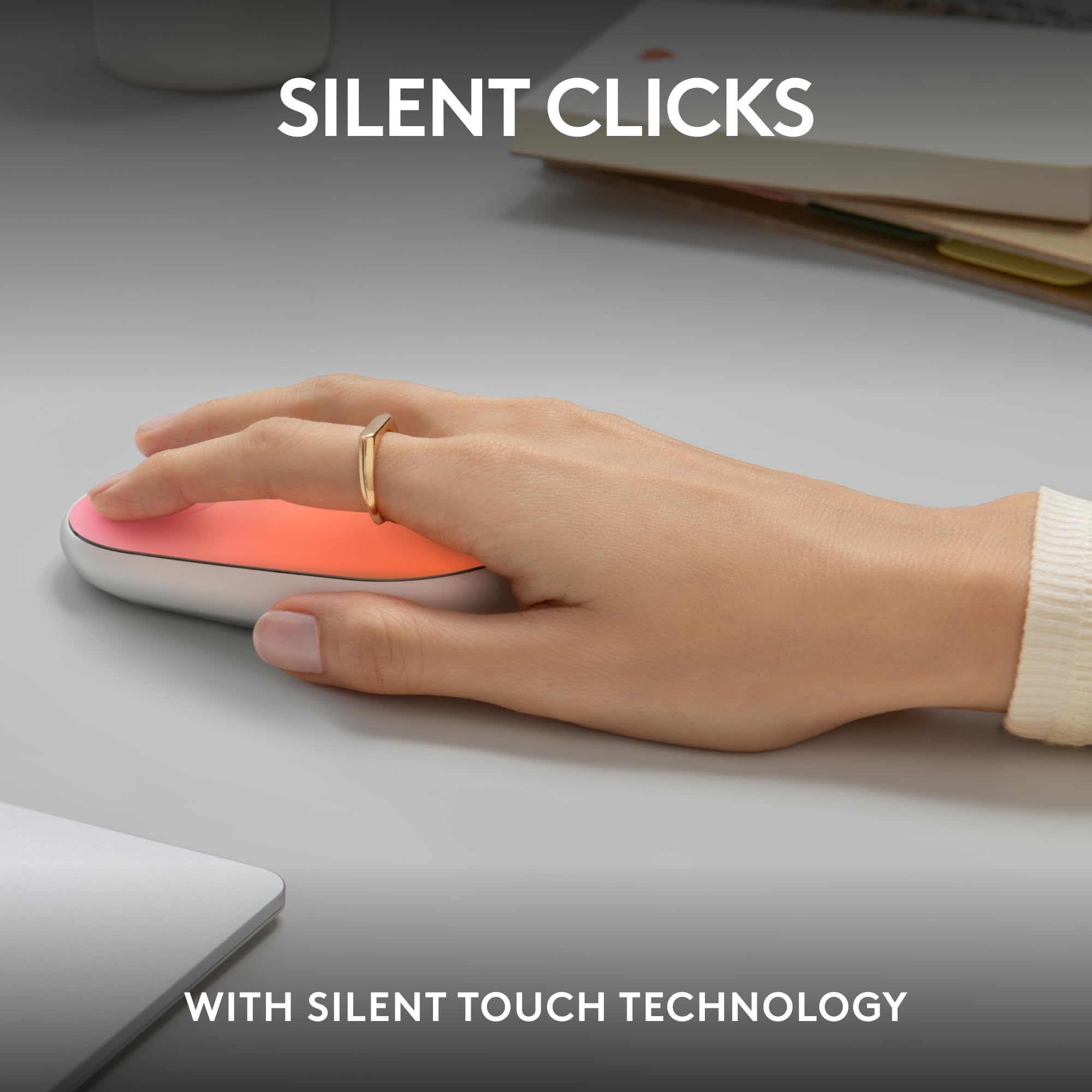 Logitech M340 Wireless Mouse with Silent Click - Limited Edition Floral Leaves Design, USB Receiver, Compatible with Laptop, PC, Windows, Chrome, Surface - Perfect for Office, Home & Travel Use