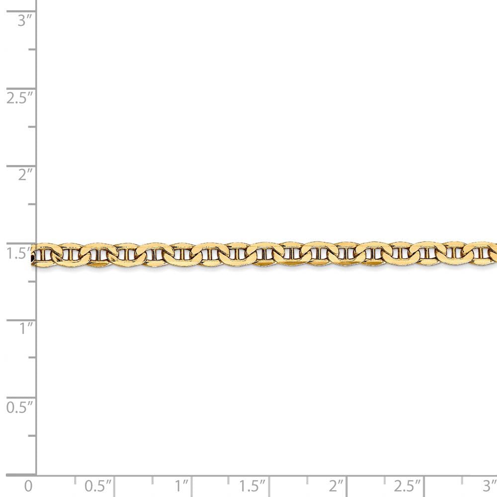 14k Yellow Gold Hollow Anchor Chain Bracelet - Elegant & Durable for Daily Wear