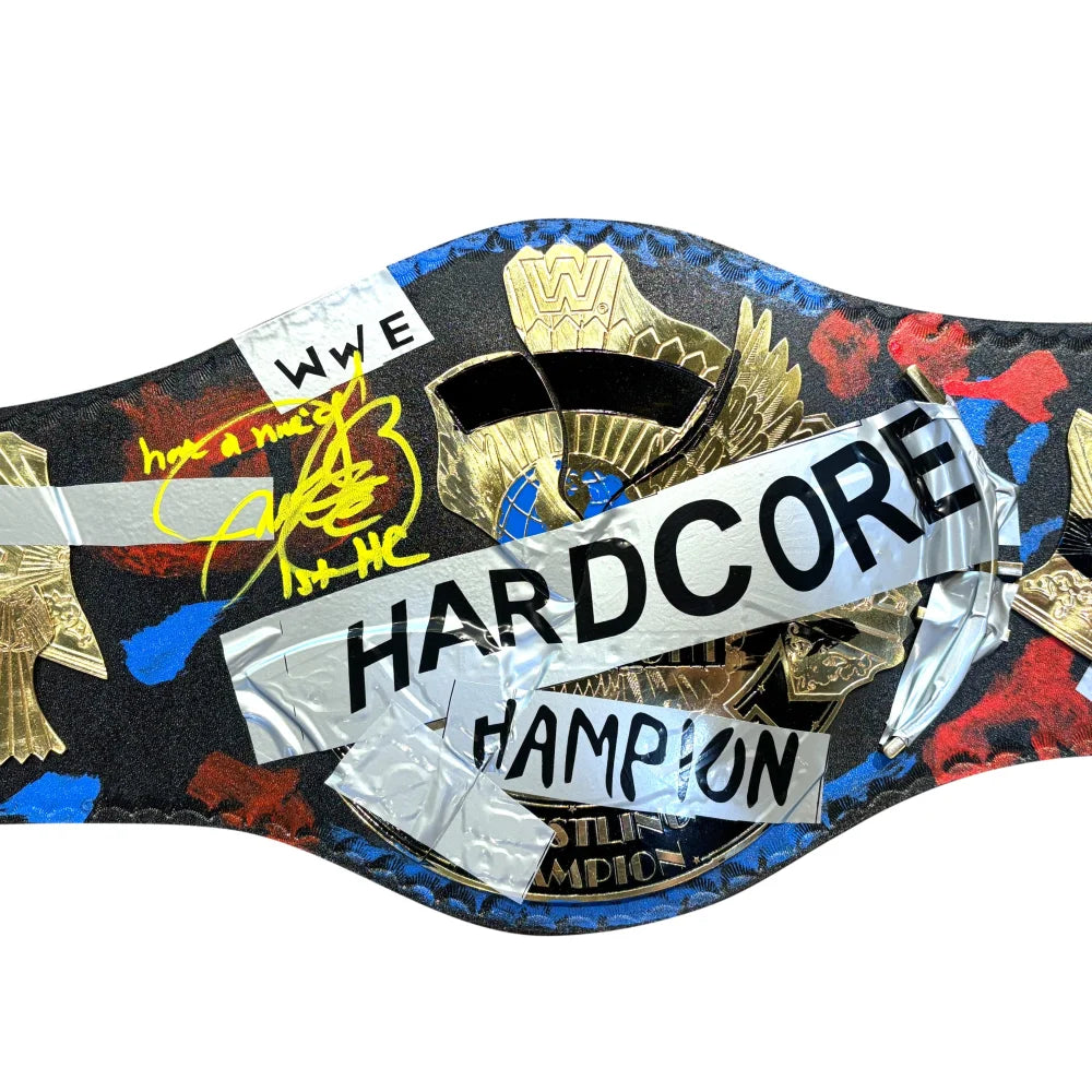 Authentic Mick Foley Signed WWE WWF Hardcore Championship Belt - JSA COA Certified - Collectible Wrestling Memorabilia for Fans & Display