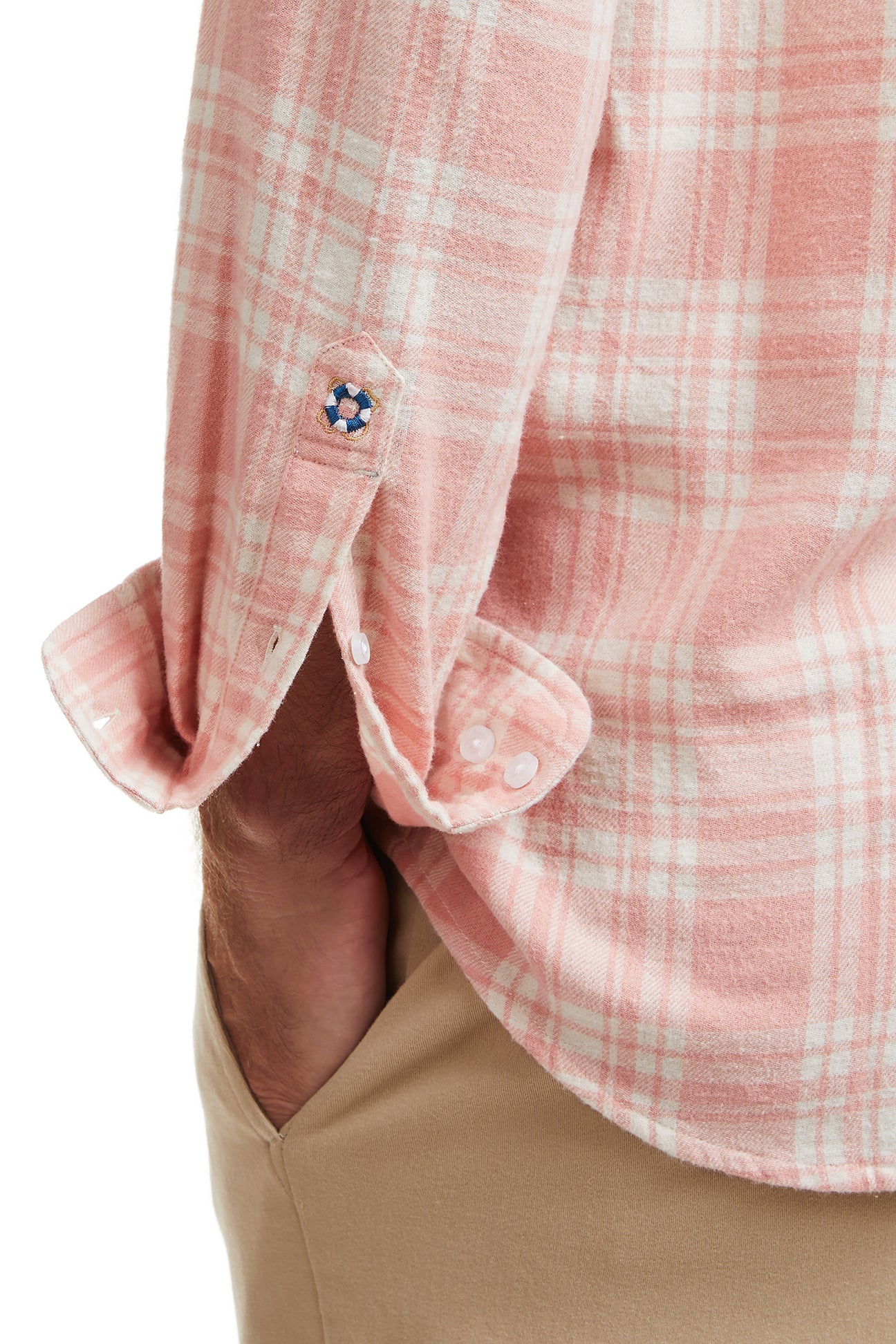 Chase Men's Winter Rose Plaid Flannel Shirt - Soft Warm Long Sleeve Button Down for Casual Outdoors & Cozy Indoor Wear