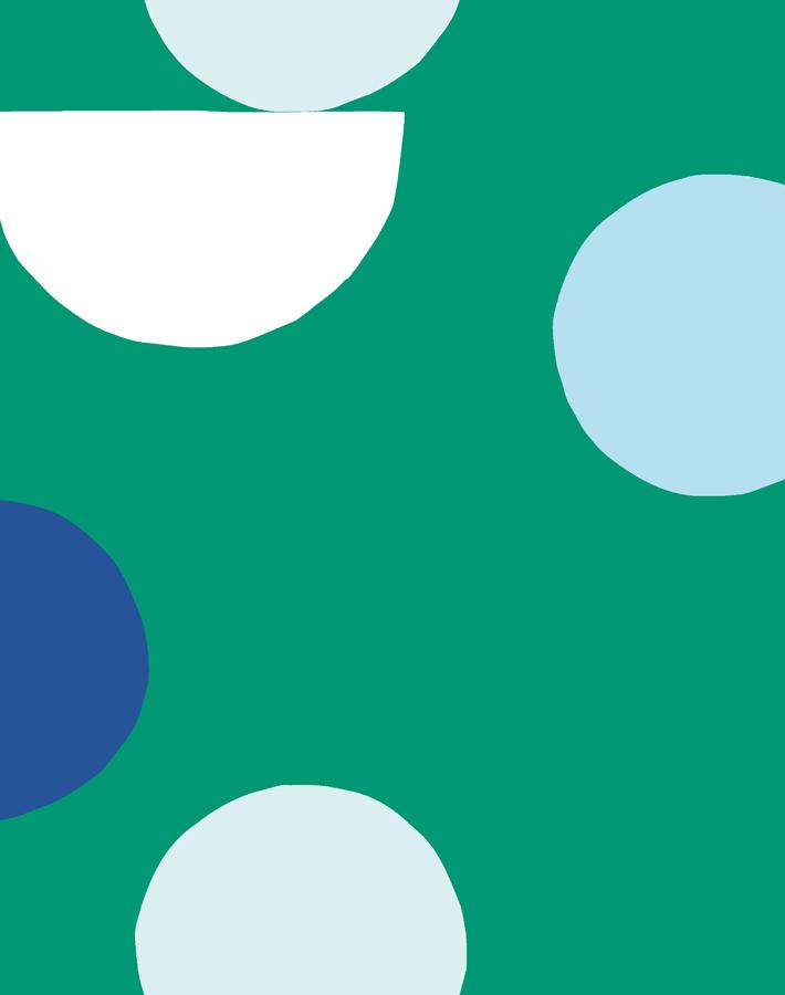 Clare V. Mid Century Dots Green Wallpaper - Vintage Inspired Peel & Stick Wallpaper for Living Room, Bedroom, Nursery Decor