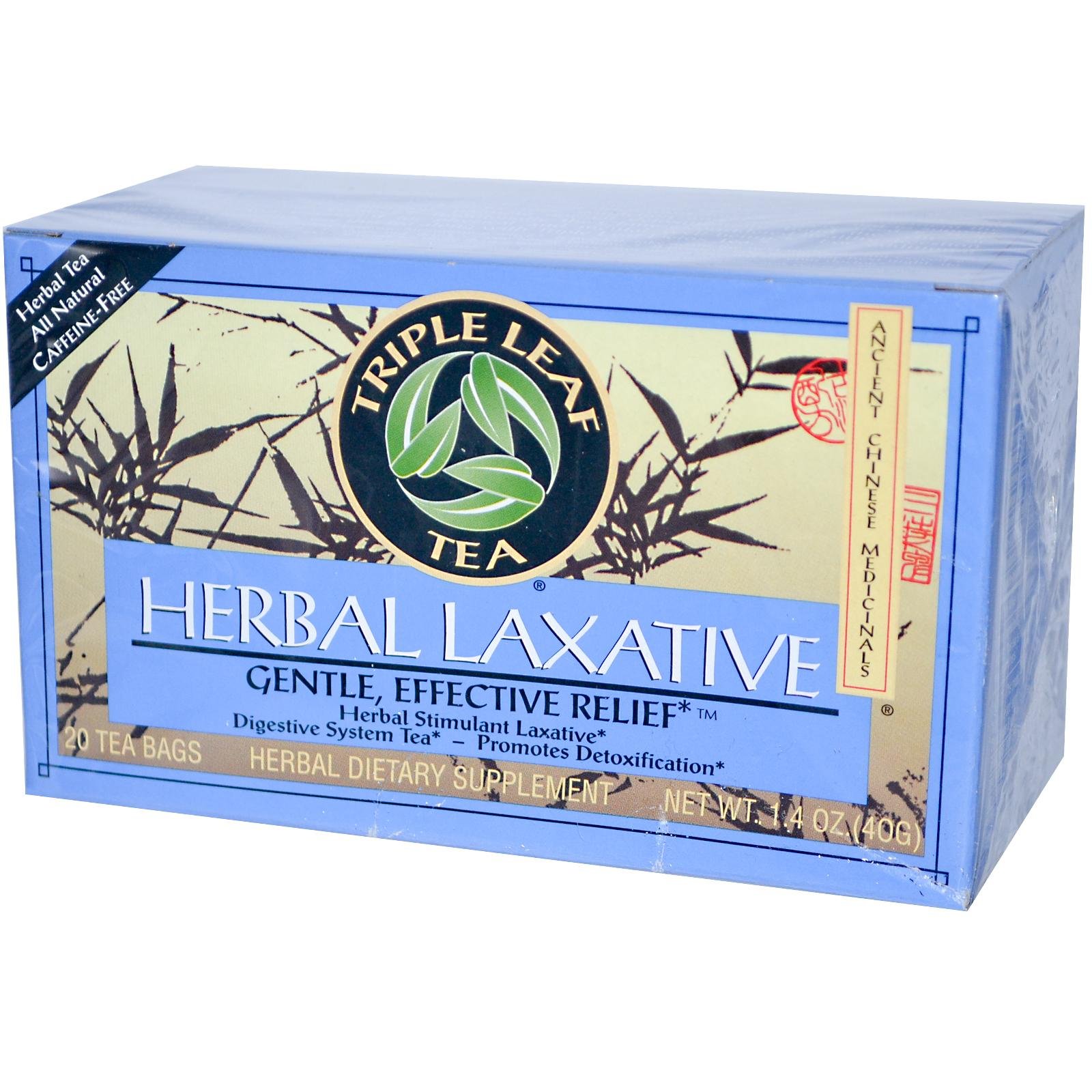 Triple Leaf Herbal Laxative Tea for Digestion & Constipation Relief - 20 Tea Bags - Natural Detox & Bloating Relief - Perfect for After Meals & Morning Routine