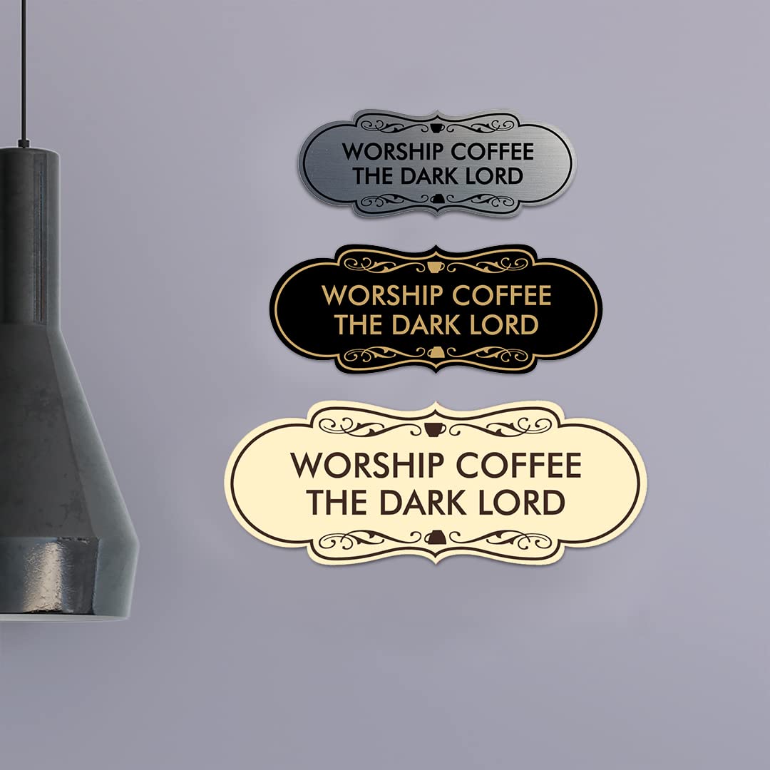 Dark Lord Sign Coffee Mug - Small Ivory/Dark Brown Ceramic Cup for Home, Office & Gifts | Gothic Decor & Coffee Lover Accessory