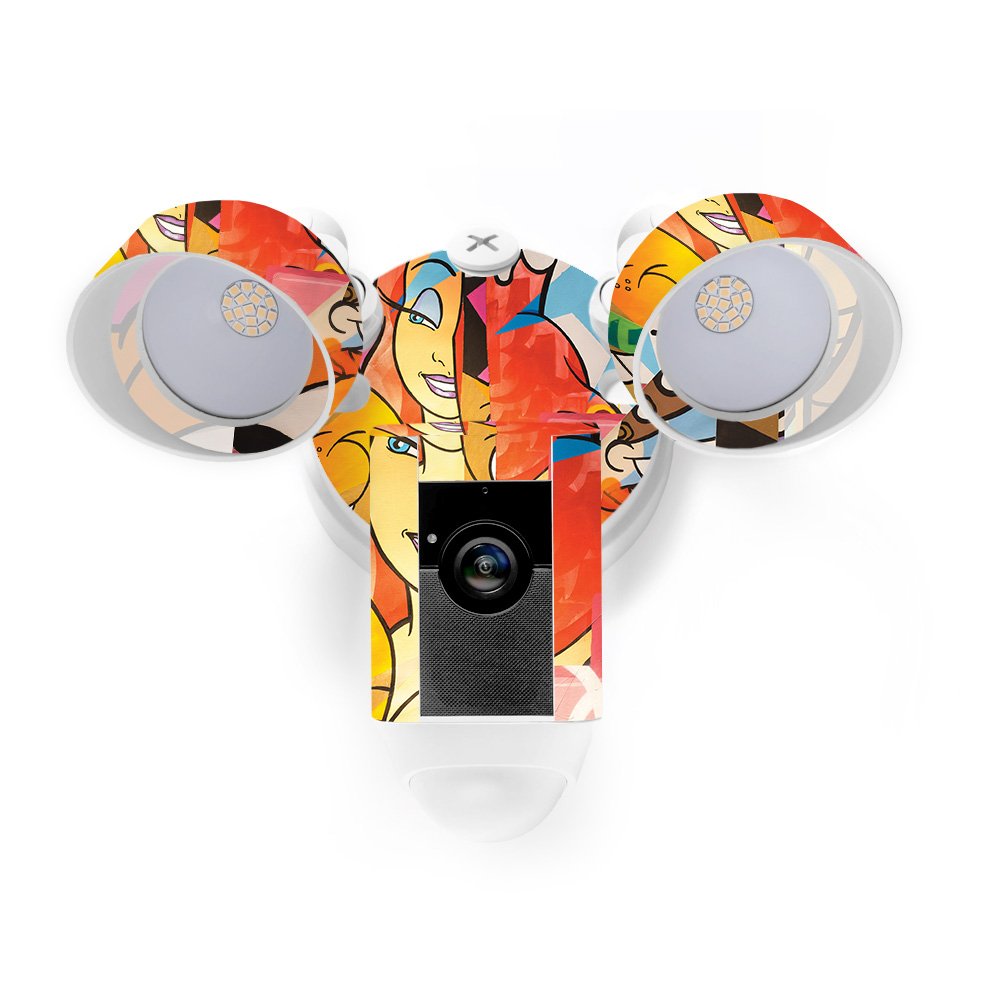 MightySkins Vinyl Decal Wrap Cover Compatible with Ring Floodlight Cam - Cartoon Smiles Design | Protective, Durable, Customizable Skin | Easy to Apply & Remove | Made in USA | Perfect for Home Security & Outdoor Decor