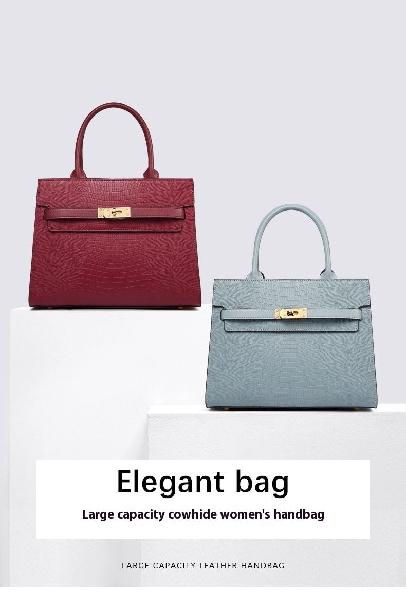 Genuine Leather Tote Bag for Women - Large Capacity Work Bag, Underarm Purse & Crossbody Shoulder Bag - Perfect for Office, Travel & Everyday Use