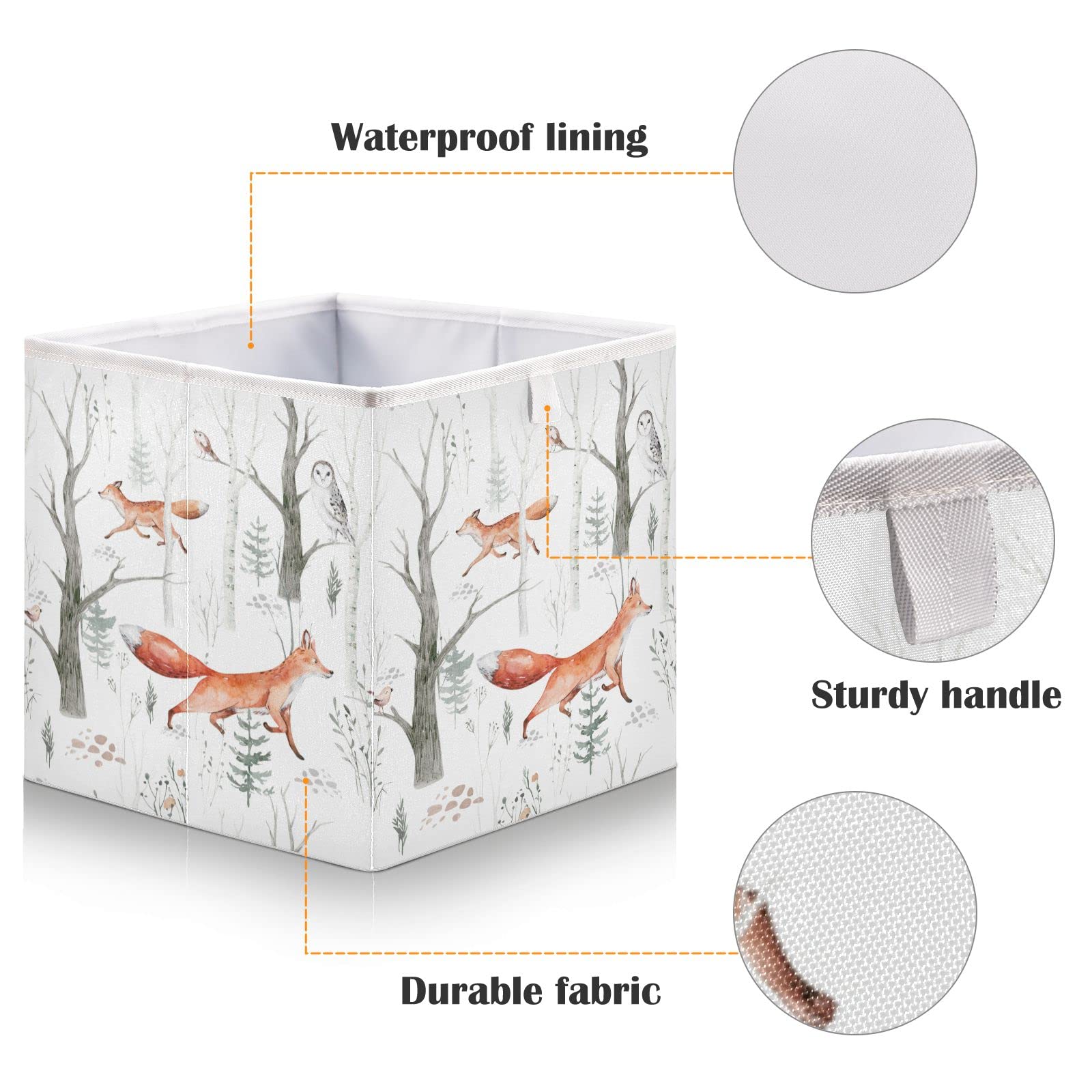 DOMIKING Foldable Fabric Storage Bins with Handles - 11 Inch Closet Organizers for Bedroom & Shelves
