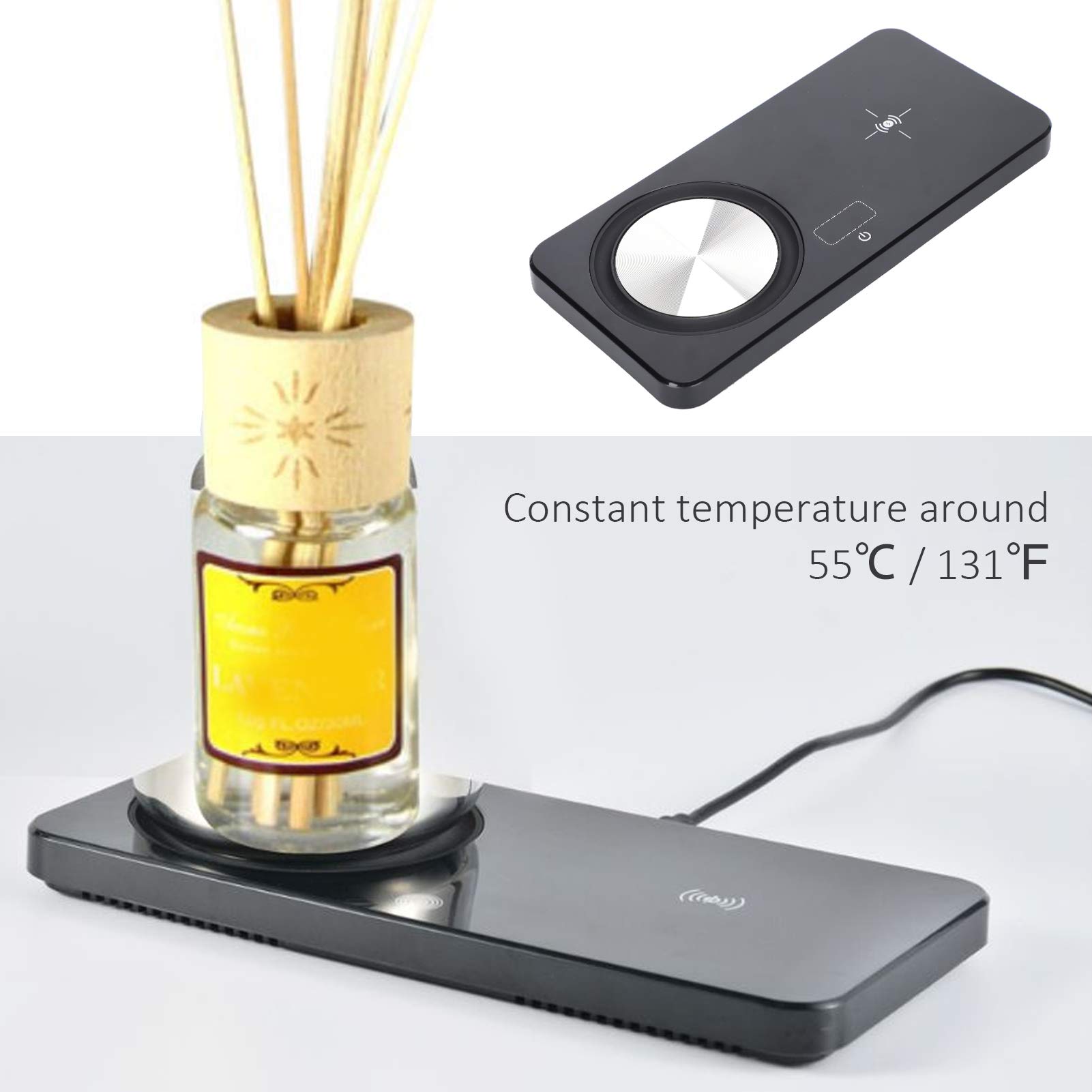 Wireless Charging Coffee Warmer - USB Desktop Beverage Heater & Phone Charging Pad - Perfect for Office Desk, Home Study, and Coffee Shop Use