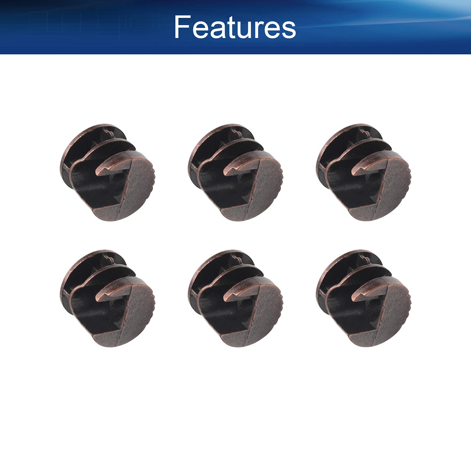 10Pcs 15mm x 12mm Furniture Connector Cam Lock Fittings - Cabinet Drawer Dresser Wardrobe Hardware Kit (Copper Tone) | DIY Home Improvement & Furniture Assembly Accessories