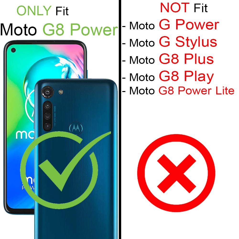 Motorola Moto G8 Power Case with RFID Blocking - PU Leather Flip Folio Stand Wallet Phone Cover (Purple) | Perfect for Daily Use, Travel & Contactless Payment Protection
