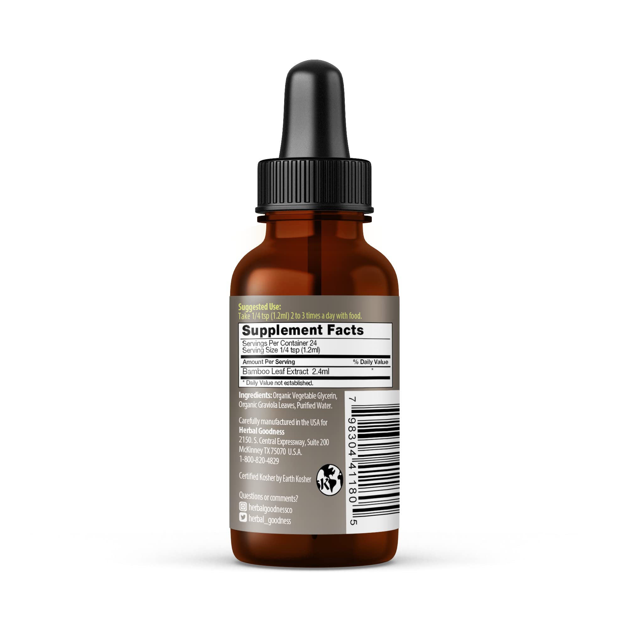 Organic Bamboo Extract Liquid Collagen Supplement with Silica - 1oz Bottle for Hair, Skin & Nails - Herbal Papaya & Silicio Organico Formula - Strengthens Bones & Joints - Perfect for Daily Beauty & Wellness Routine