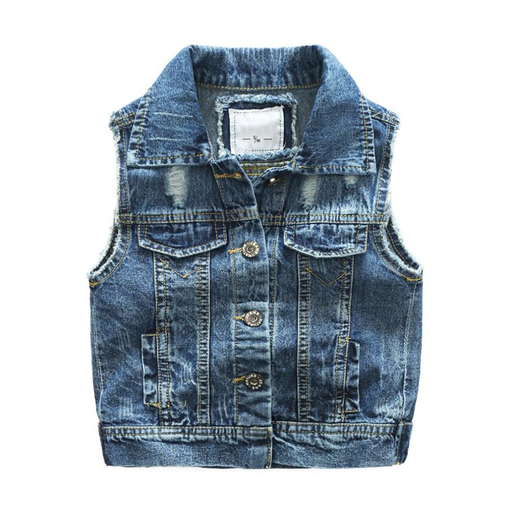 Stylish Boys' Distressed Denim Vest Jacket - Trendy Sleeveless Casual Wear for Kids | Perfect for School, Parties & Outdoor Adventures