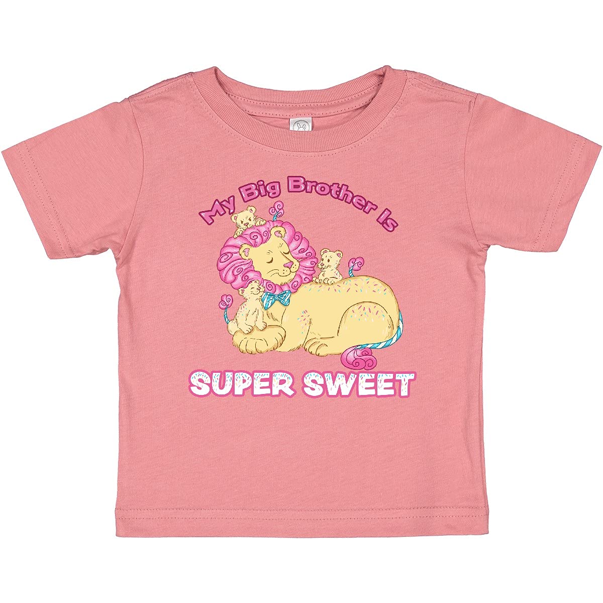 My Big Brother is Super Sweet Cotton Candy Lions Baby T-Shirt - Soft Cotton Kids Shirt for Siblings - Perfect for Family Photos, Birthday Gifts & Matching Outfits