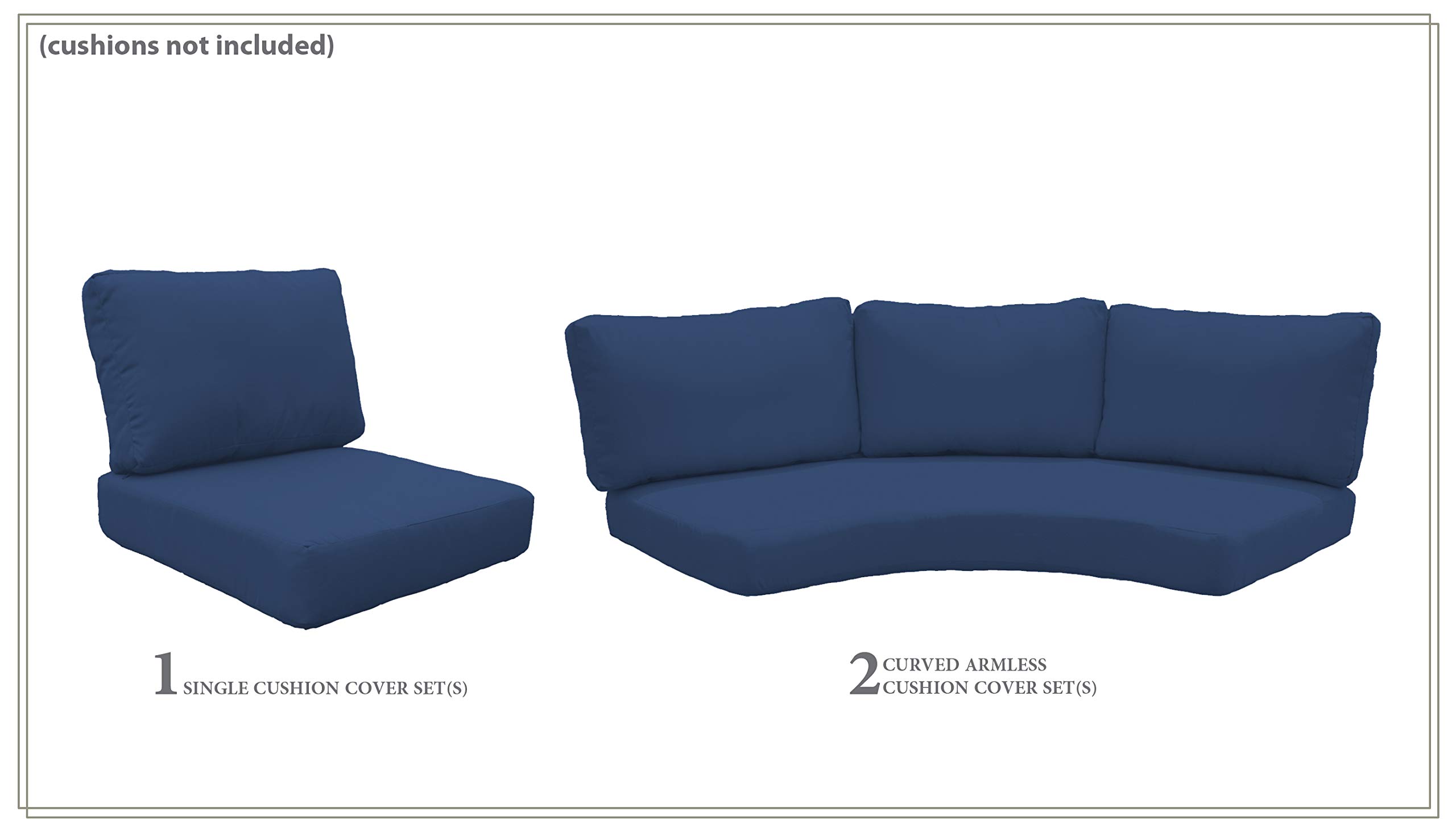 TK Classics High Back Cover Set in Navy for BARBADOS-06n Outdoor Furniture - Waterproof & UV Resistant Replacement Covers for Patio Chairs (Cushions Not Included) | Perfect for Poolside, Deck, and Garden Use