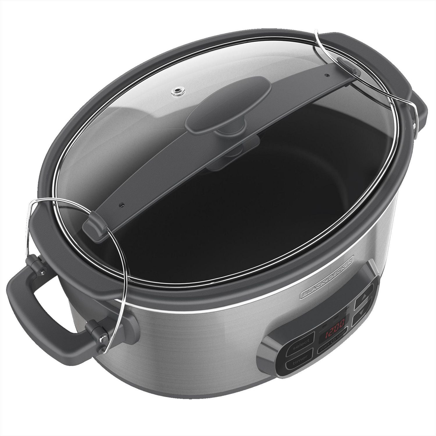 BLACK + DECKER 7QT Digital Slow Cooker with Timer & Auto Warm - SCD1007D | Factory Certified with Full Warranty | Perfect for Soups, Stews & Family Meals