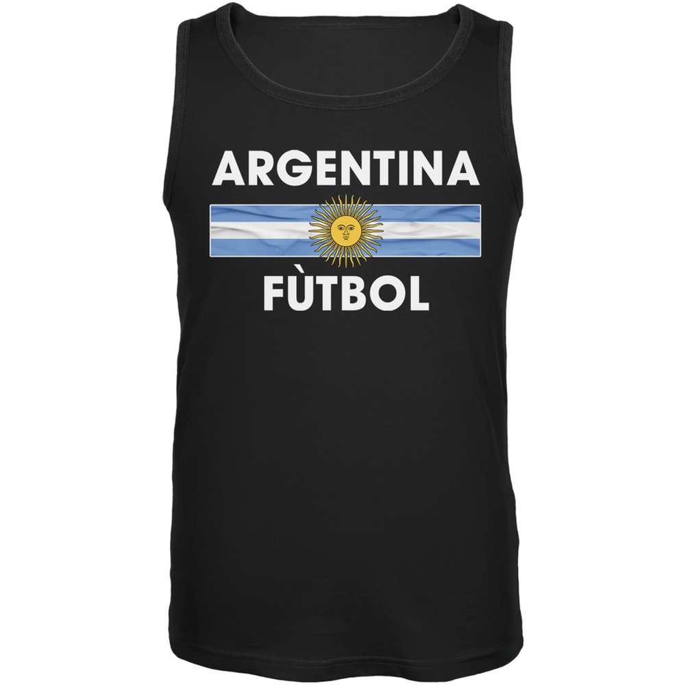 Argentina National Team Crest Black Soccer Tank Top - Men's Athletic Performance Jersey for Training & Match Play