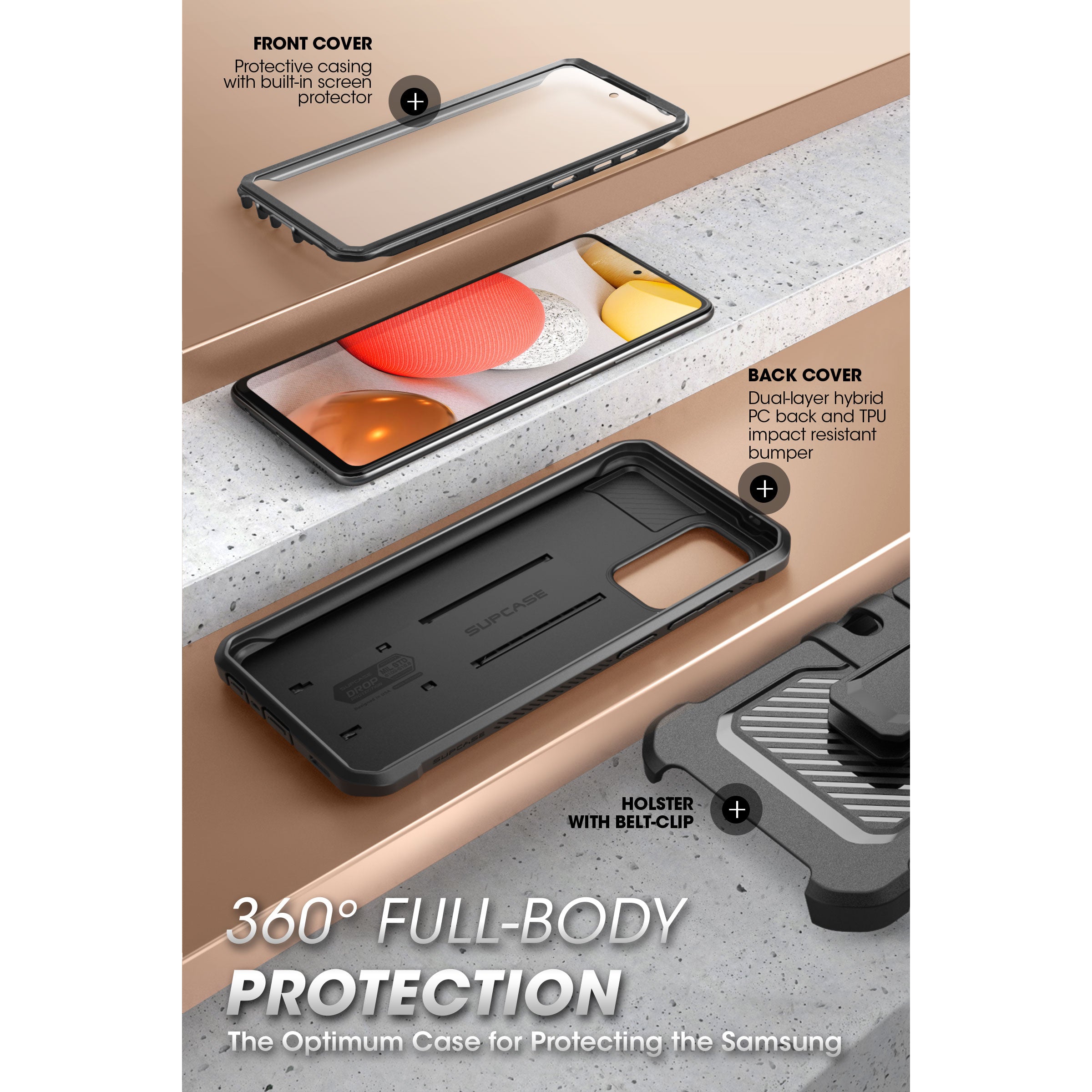 Samsung Galaxy A53 Unicorn Beetle PRO Rugged Holster Case - Heavy Duty Protection with Belt Clip - Shockproof, Dustproof & Drop Proof Phone Cover for Outdoor, Work & Adventure Use