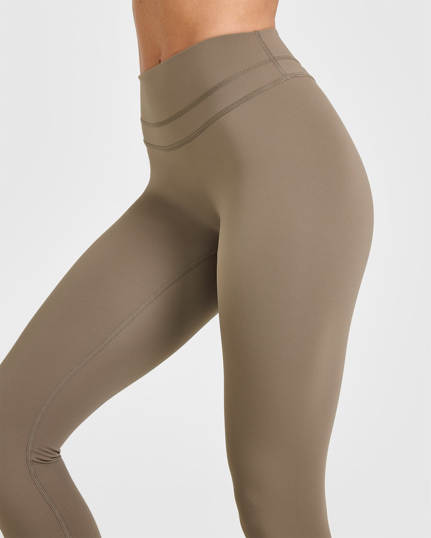 High Waisted Leggings for Women - Seamless Tummy Control Yoga Pants in Moss Brown | Perfect for Workout, Yoga & Everyday Comfort