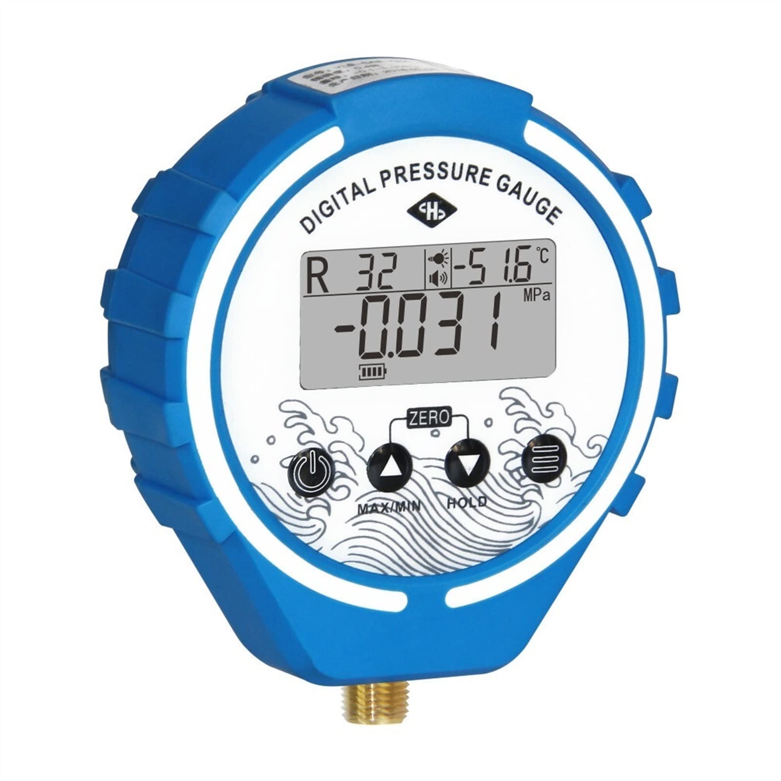 LSXLSD Digital Pressure Gauge Manifold - HVAC Refrigeration Tester with Vacuum Meter, Temperature & Freon Pressure Measurement for R134A R410A (Color: YLB-SAB-G50L) - Perfect for AC Repair, Refrigerant Charging & HVAC System Maintenance