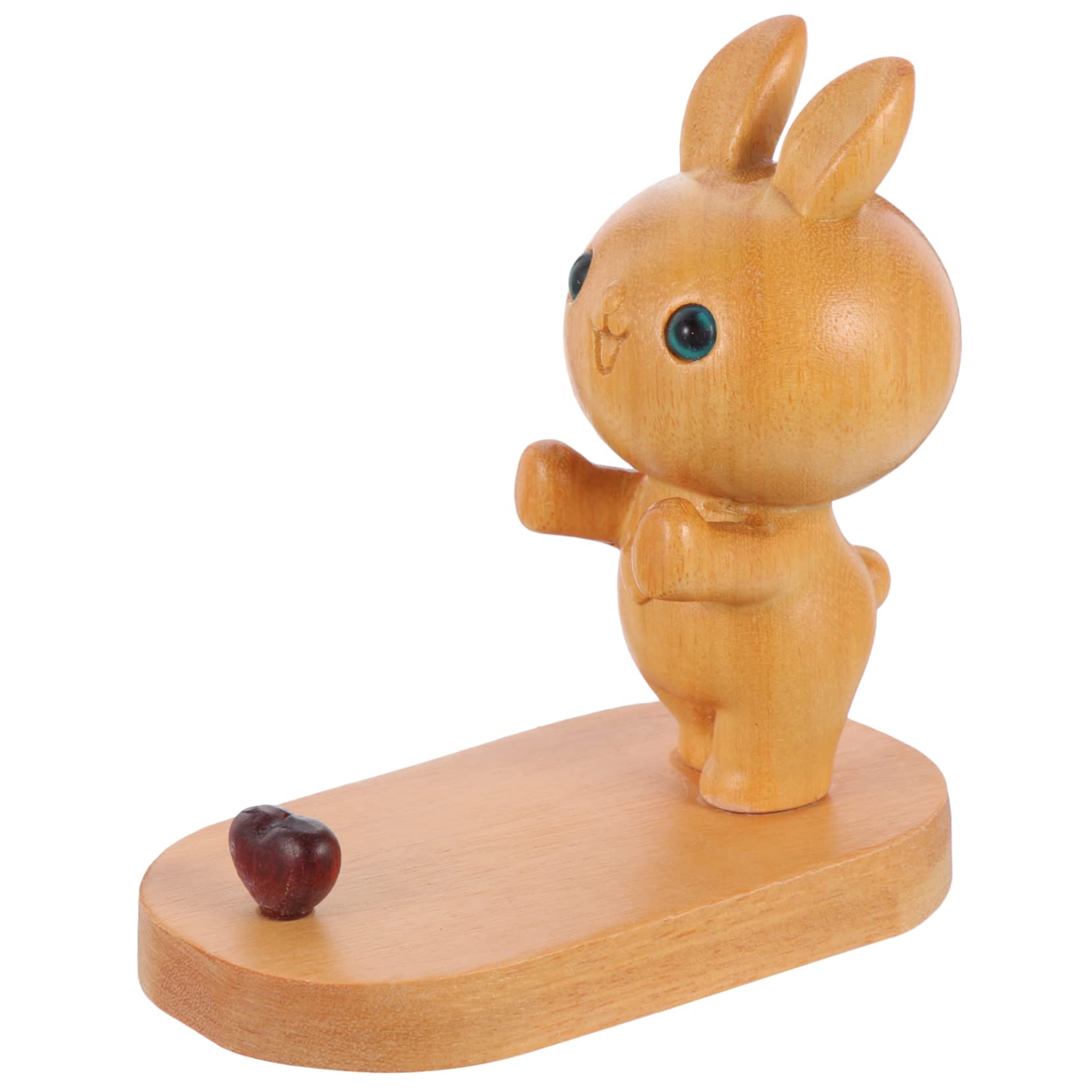 3-Pack Wooden Rabbit-Shaped Phone Stand - Portable Desktop Cell Phone Holder for Home, Office, and Travel Use
