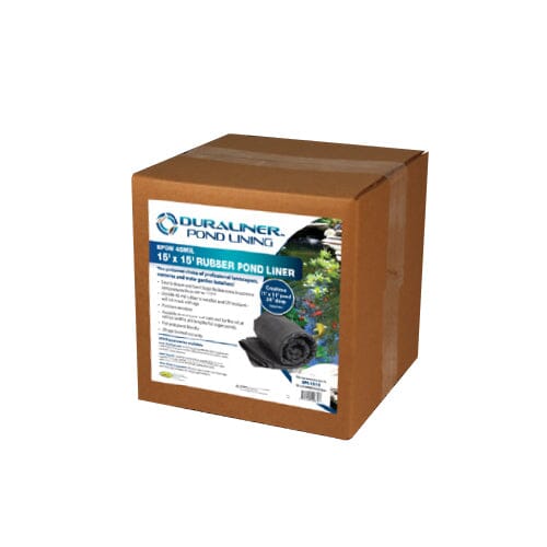 Duraliner 15' x 20' Boxed 45 mil EPDM Pond Liner - Heavy Duty Waterproof Fish Pond Liner for Garden, Koi Pond, Waterfall & Landscaping Projects