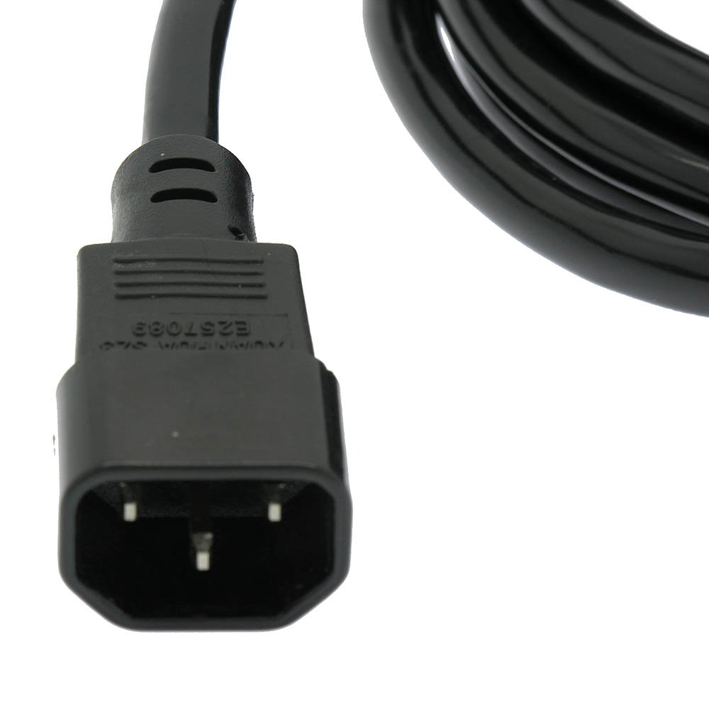eDragon 3ft 16AWG Computer Monitor Power Extension Cord - C13 to C14 Plug, 13A SJT Heavy Duty Power Cable for PC, Server, PDU - 10 Pack Black (Ideal for Office, Data Center & Home Workstation Setup)