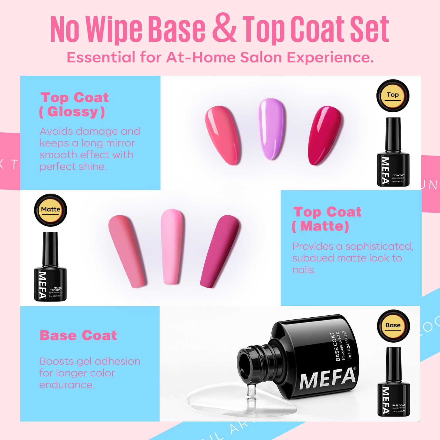 **MEFA 54-Piece Gel Nail Polish Kit with UV Light – 32 Colors Classic & Soak-Off Gel Polish Set, Base & Matte/Glossy Top Coat – DIY Nail Art Manicure Tools for Easter, Parties & Gifts**