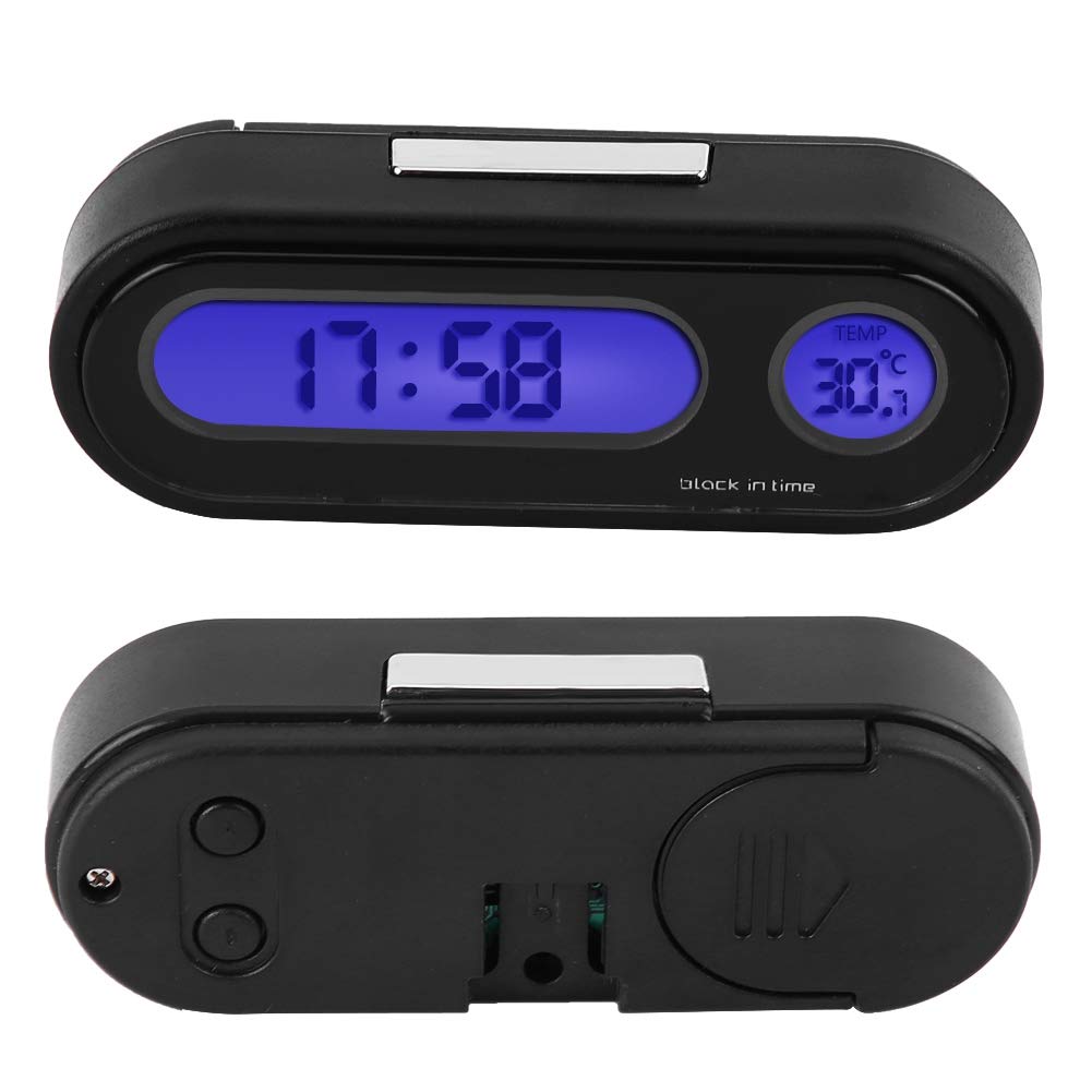 2-in-1 Car Digital Clock & Thermometer - LED Auto Temperature Display with Voltmeter for Vehicle Interior | Perfect for Road Trips, Commuting & Cabin Comfort Monitoring