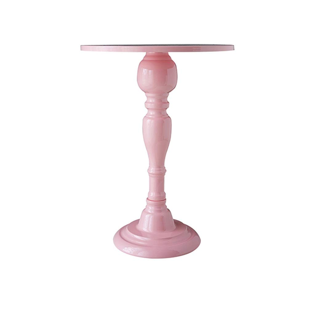 Pink Round Metal Wedding Cake Stand - Large Bridal Dessert Pedestal for Cupcakes, Cakes & Party Treats Display - Perfect for Weddings, Baby Showers & Special Events