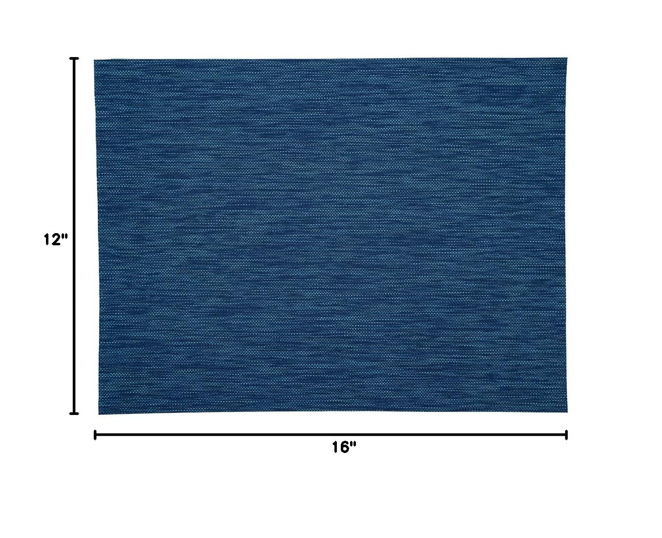 Restaurantware Sovereign 16x12 Inch Woven Vinyl Placemats Set of 6 - Stain Resistant, Easy Clean Rectangle Table Mats in Blue for Dining Table Decor - Perfect for Home, Restaurant & Party Use