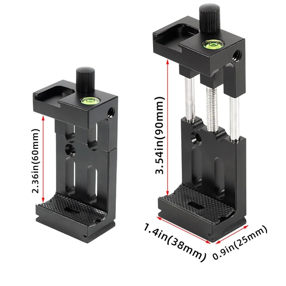Rordigo Aluminum Tripod Bracket with Spirit Level & Cold Shoe Mount - Universal Phone Flashlight Holder for Photography, Vlogging & Live Streaming