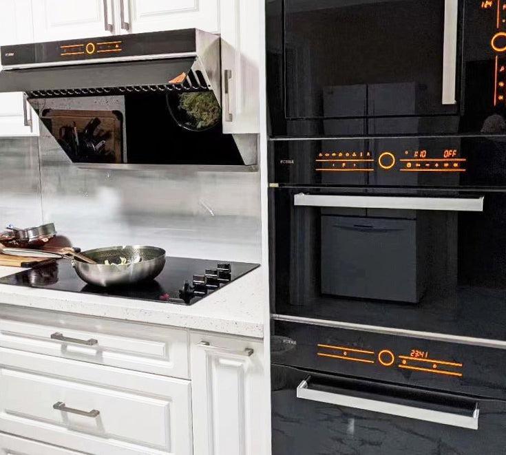 Fotile KSG7003A 24 Inch Built-In Electric Wall Oven with Convection - Black Tempered Glass Design for Modern Kitchen Baking & Roasting