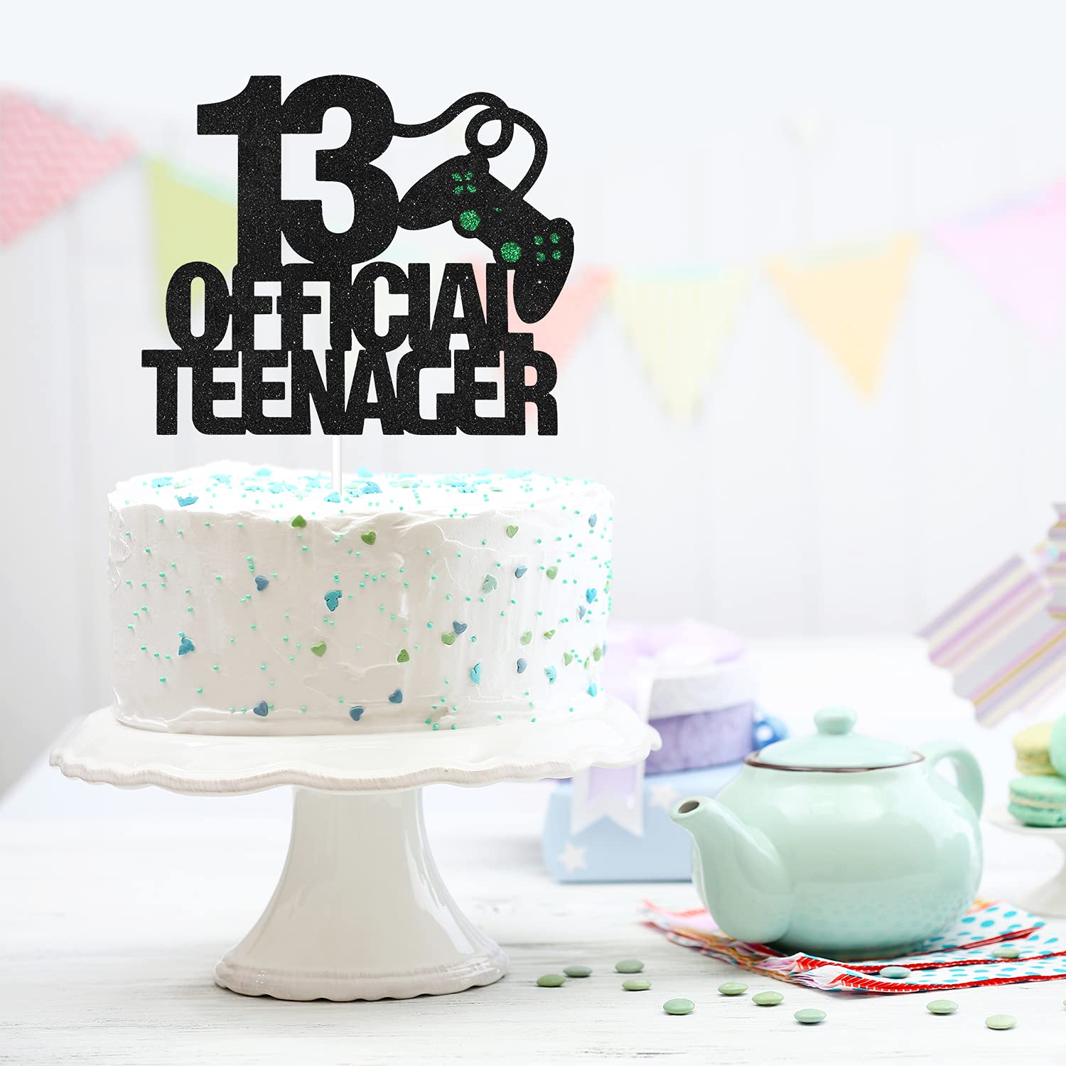 Official Video Game Birthday Cake Topper for Teen Boys - Level Up Party Supplies for 13th Birthday - Gamer Theme Cake Decorations - Perfect for Gaming Parties, Teen Celebrations & Birthday Cakes