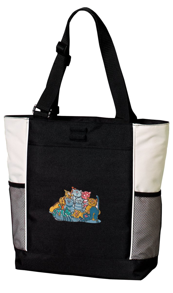 Stylish Cat Tote Bag for Women - Cute Feline Design Large Canvas Beach Bag - Perfect for Pool, Travel, Shopping & Daily Use