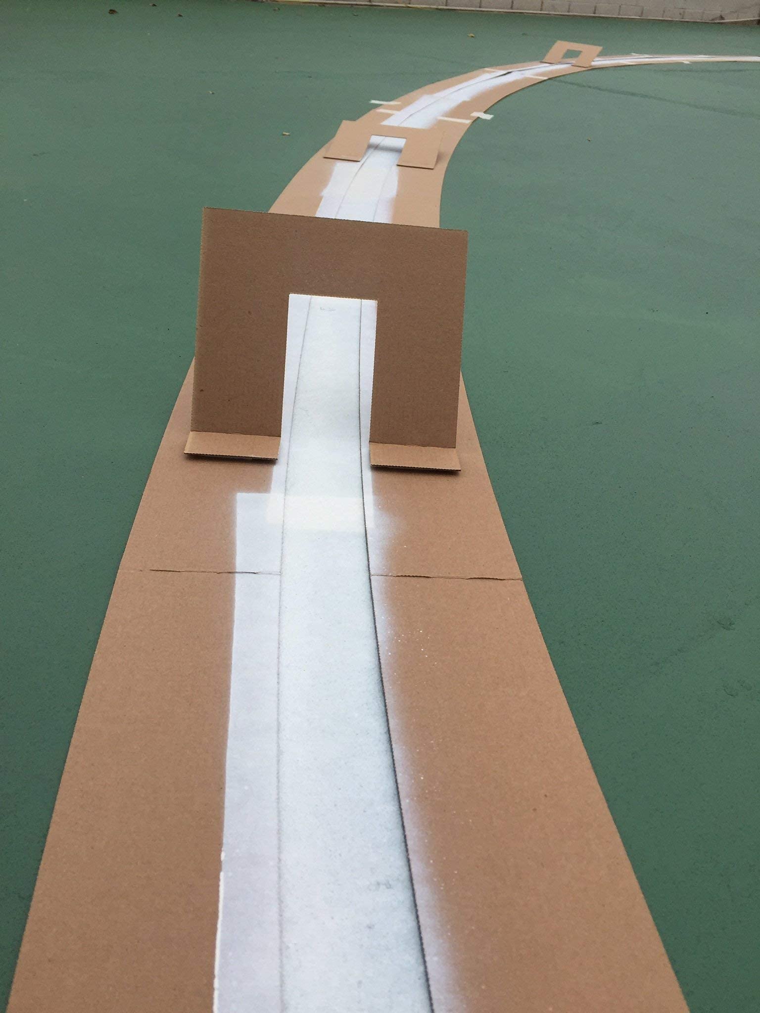 Ronan Sports Pro Kit Highschool Basketball Line Stencil Kit with White Paint | Continuous Line Court Marking Design | Made in USA | Perfect for Gym Floor, School Basketball Court & Outdoor Playground Marking