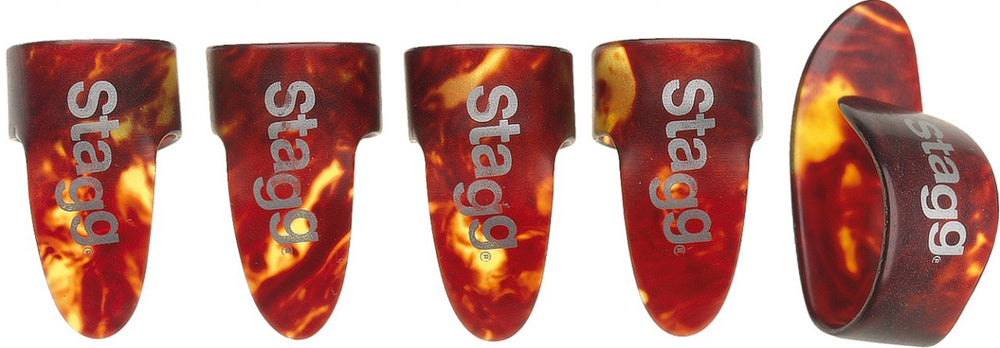 Premium Stagg Finger Plectrum Set - Large Size Finger & Thumb Picks for Guitar, Banjo, Bass - Perfect for Fingerstyle Playing & Acoustic Performances