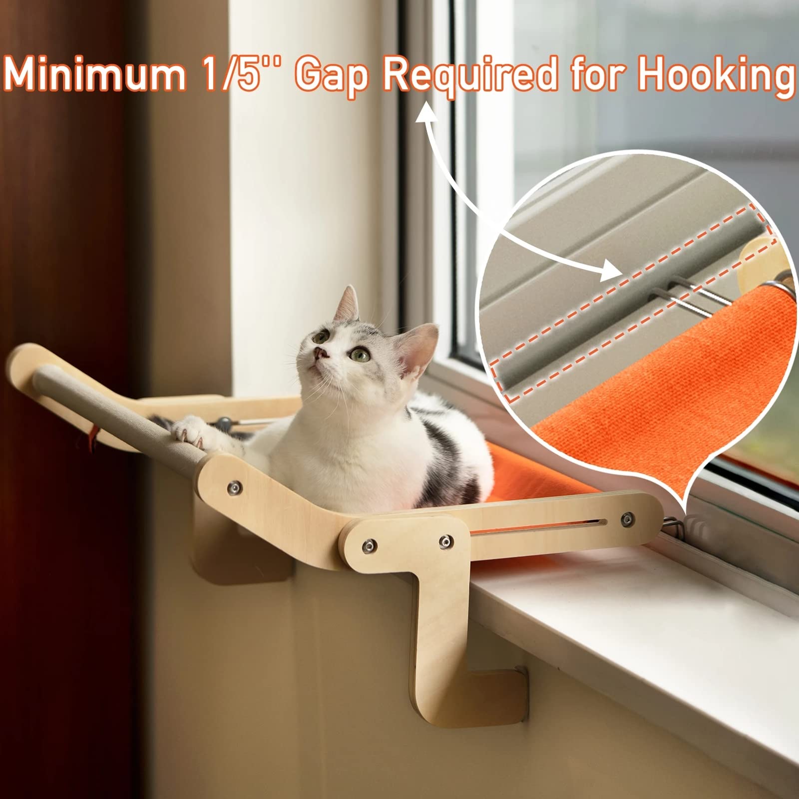 Premium Cat Window Perch - Sturdy Cat Bed Hammock & Window Seat for Indoor Cats - No Drilling Space-Saving Cat Shelf Holds 40 lbs - Perfect for Sunny Naps & Bird Watching