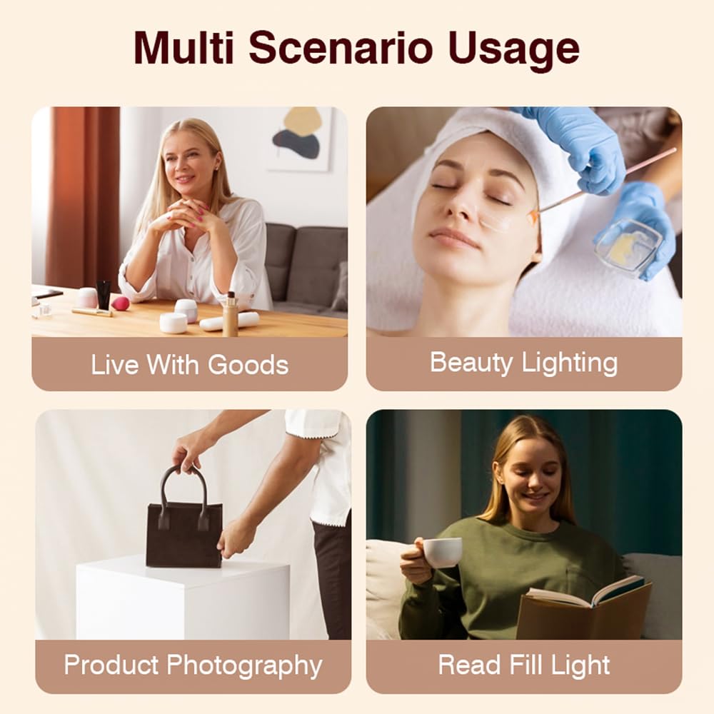 Camnoon 40W Dual-Arm LED Ring Light with Tripod Stand & Remote - Adjustable 3200K-5600K Color Temperature, 196 Beads, Rotatable Design for Photography, YouTube Videos, TikTok Live, Makeup Application, Nail Art & Tattoo Studio Lighting