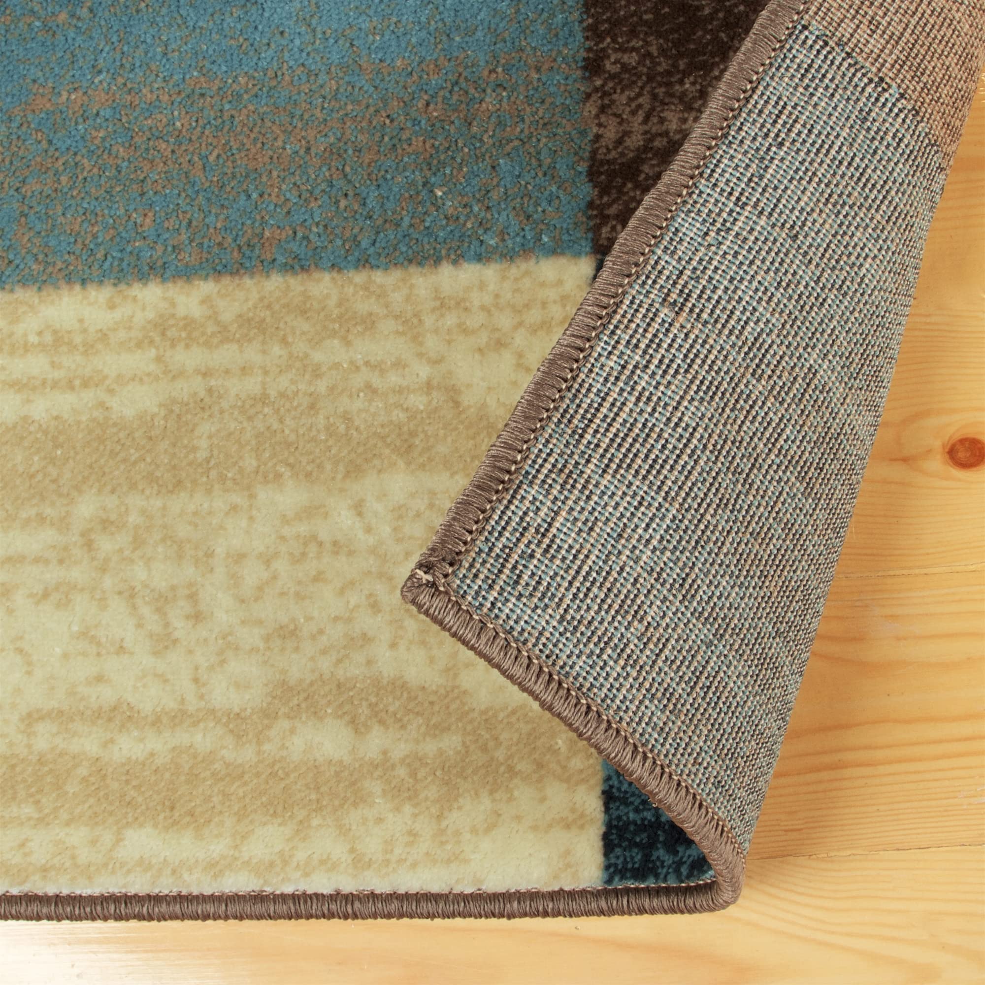 Premium Modern Geometric Indoor Area Rug - Neutral Beige Woven Jute-Backed Carpet for Living Room, Dining, Kitchen, Bedroom, Office & Nursery | Rockaway Collection 5' x 8' | Soft & Durable Home Decor for Cozy Spaces & High-Traffic Areas