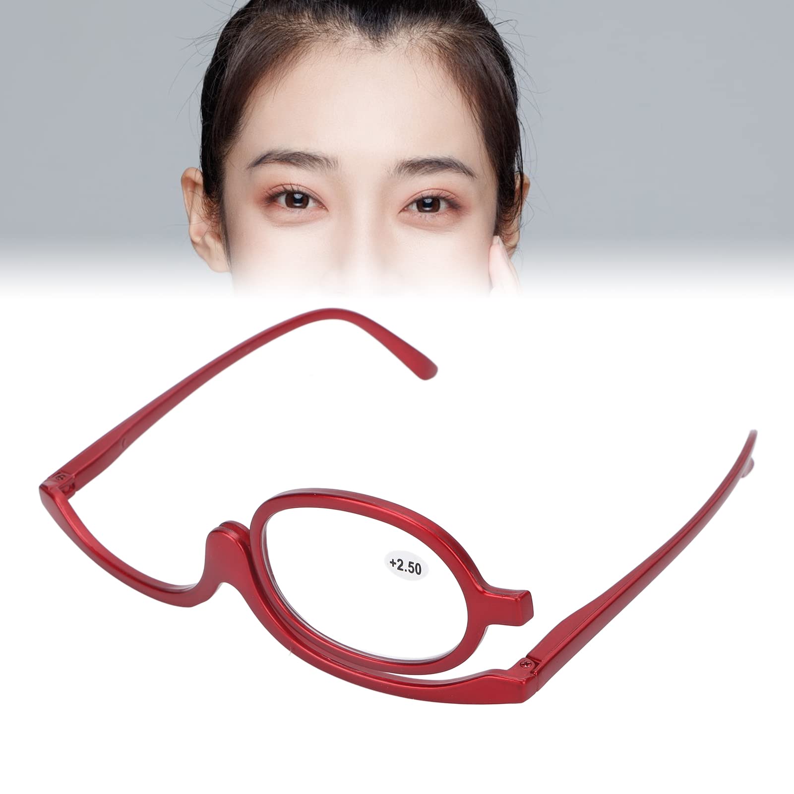 WowObjects® Interchangeable Makeup Glasses with +2.50 Magnification - Adjustable Eyewear for Daily Makeup Application, Beauty Salon & Home Use