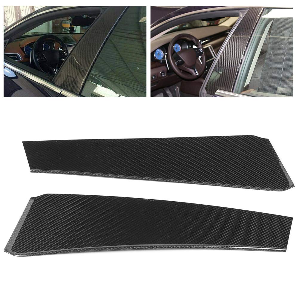 Dry Carbon Fiber B-Pillar Cover Trim Sticker for Maserati Quattroporte & Ghibli 2013-2020 - Interior Car Accessories Upgrade for Luxury Sedans - Perfect for Car Detailing, Customization & Protection