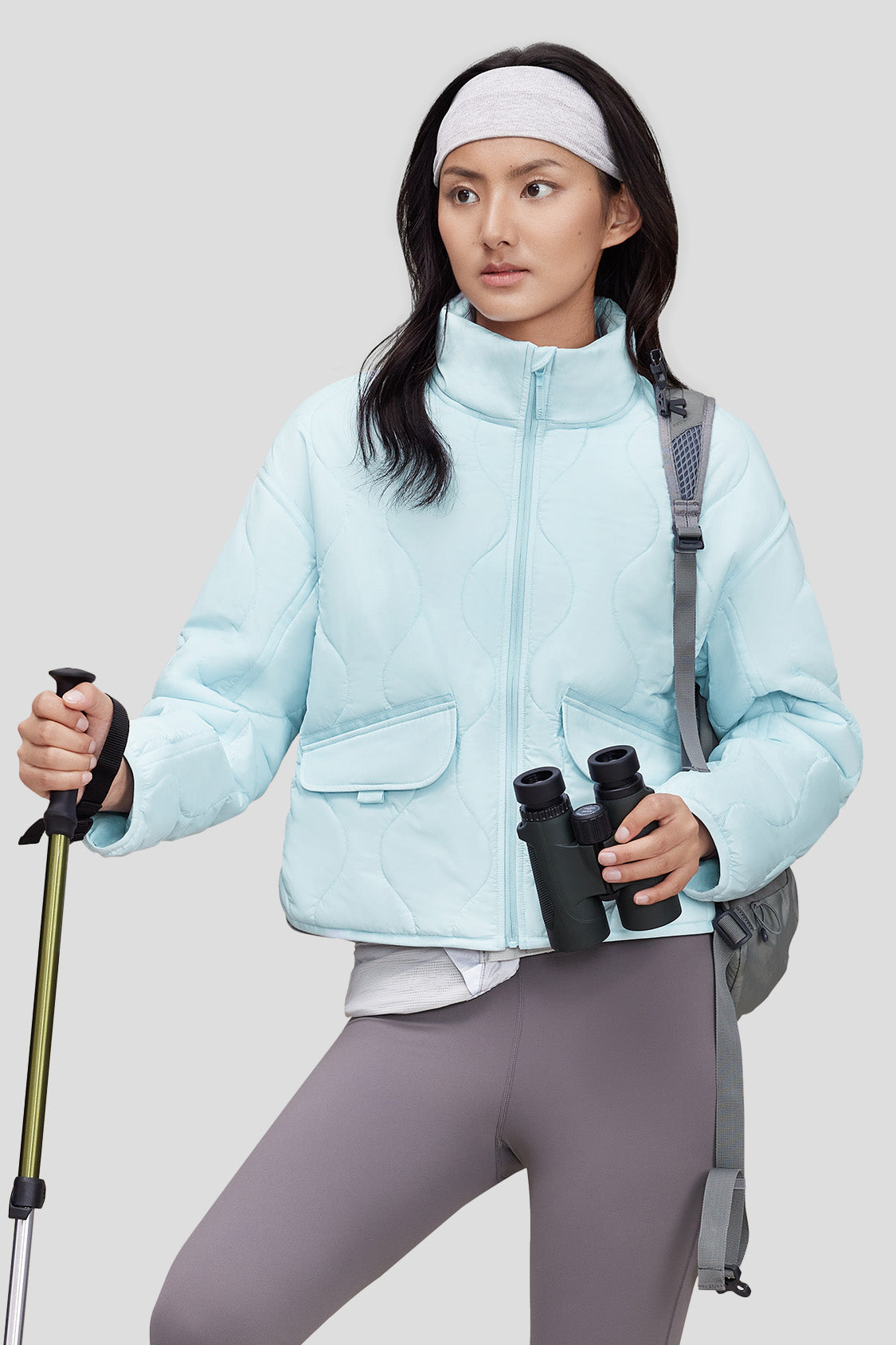 Lightweight Quilted Jacket for Women with Stand Collar - Stylish Outerwear for Fall & Winter, Perfect for Casual Outings, Travel and Outdoor Activities
