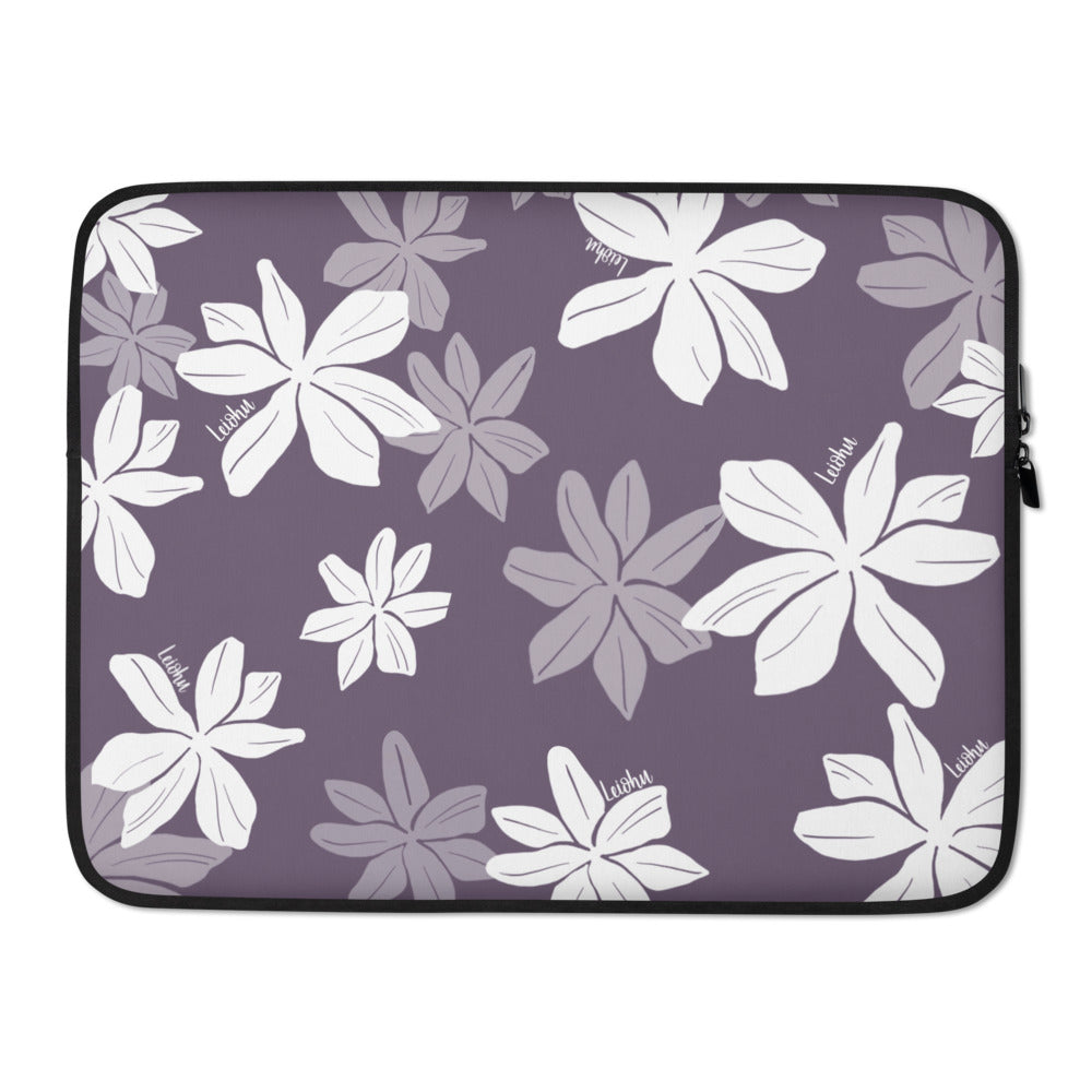 Premium Pikake Laptop Sleeve Case - 13-15 Inch Protective Neoprene Cover for MacBook Air/Pro, Ultrabook - Lightweight & Water-Resistant for Work, School, Travel & Commuting