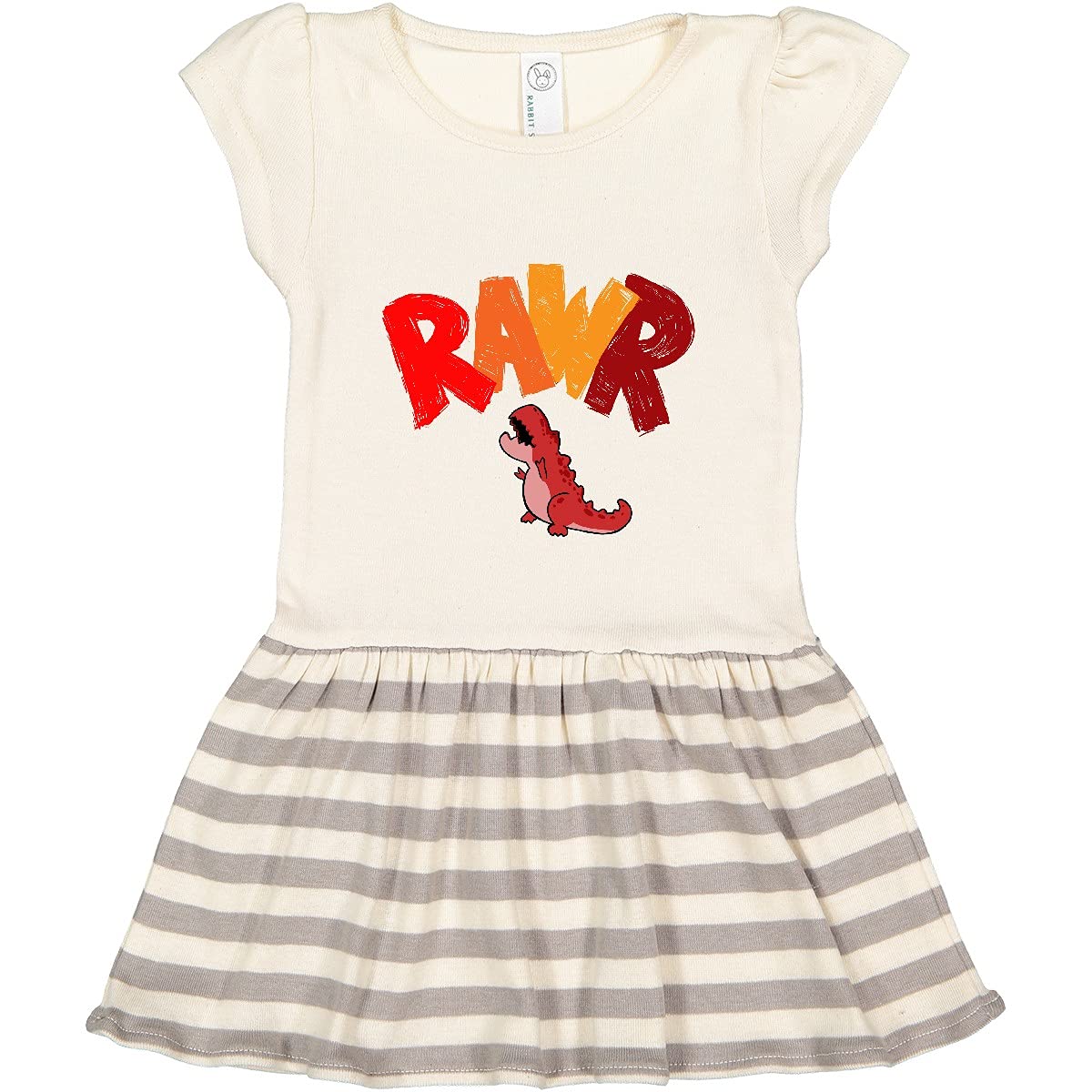 Inktastic Lil' Red Tyrannosaurus Rawr Toddler Dinosaur Dress - Cute Dino Outfit for Girls & Boys, Perfect for Birthday Parties, Playdates & Preschool Activities